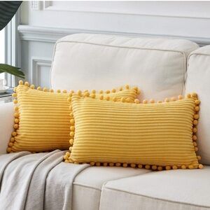 NEW Golden Yellow 🟡 12x20” Set of 2 Accent Super Soft Pillow Cases